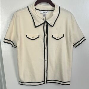 Jason Wu Cream Short Sleeve Button-Up Shirt
